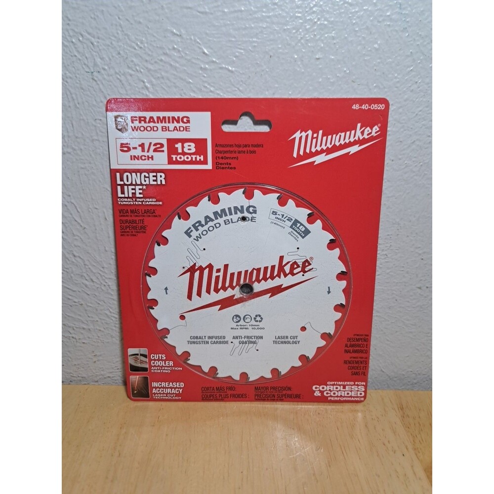 BRAND NEW SEALED Milwaukee Tool 48-40-0520 5-1/2" 18T Framing Circular Saw Blade